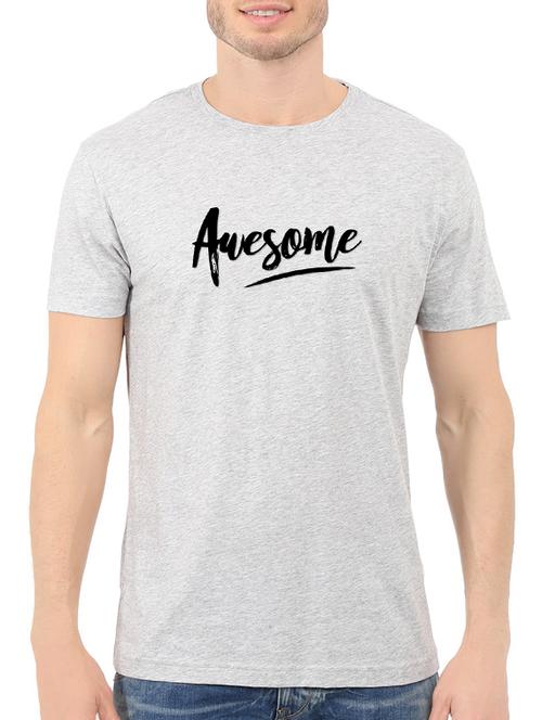 grey cotton chest print tshirt - 14547423 - Standard Image - 1
