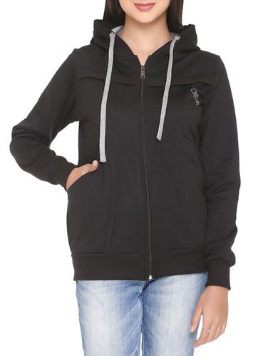 black fleece hooded sweatshirt - 14547456 - Very Small Image - 1