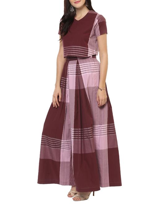 pink cotton fusion kurta - 14547691 - Very Small Image - 1