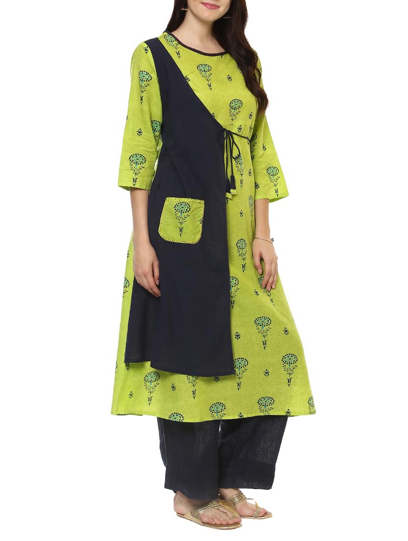 Printed layered kurta - 14547708 - Zoom Image - 1