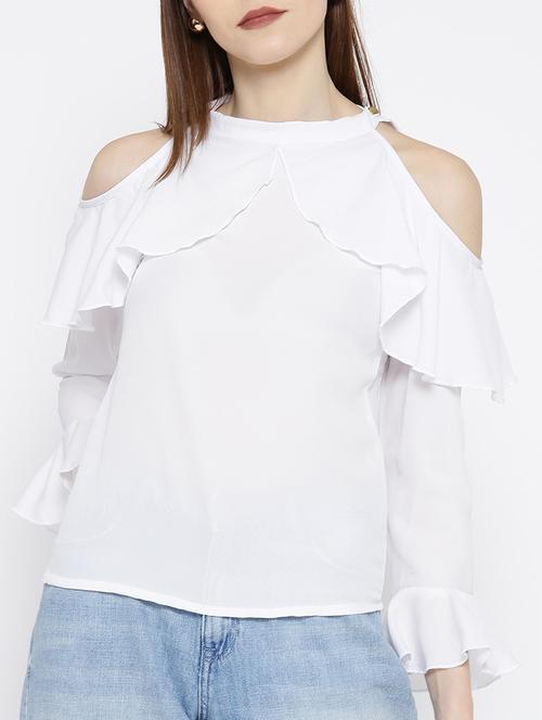 white ruffled top - 14547768 - Standard Image - 1