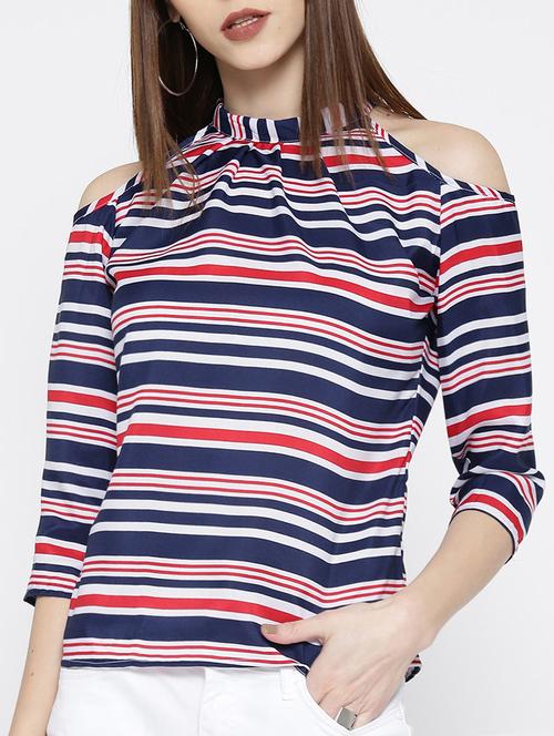 navy blue striped top - 14547773 - Standard Image - 1