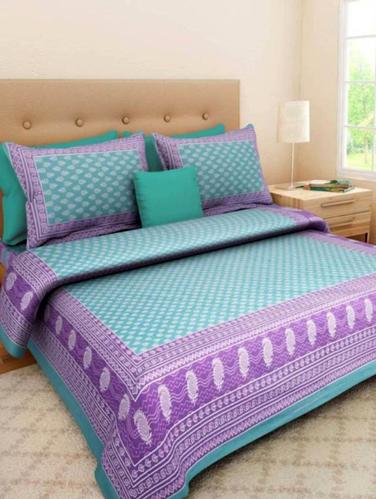 Jaipuri Print Cotton Double Bed Sheet With 2 Pillow Covers - 14547794 - Very Small Image - 1