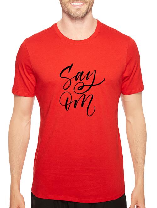 red cotton chest print tshirt - 14547864 - Standard Image - 1