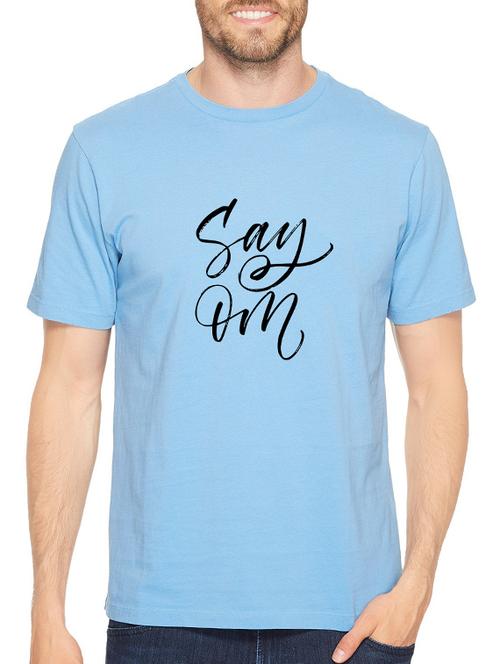 blue cotton chest print tshirt - 14547865 - Standard Image - 1