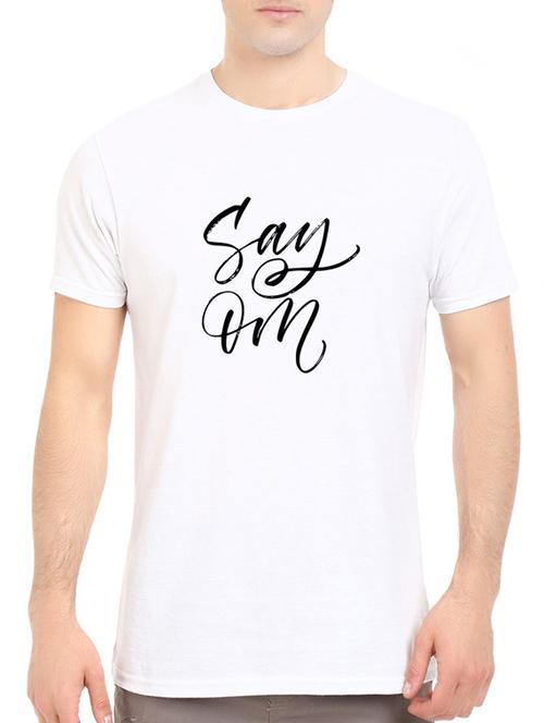 white cotton chest print tshirt - 14547866 - Standard Image - 1
