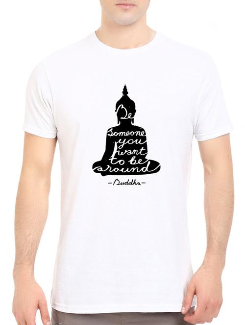 white cotton chest print tshirt - 14547876 - Standard Image - 1
