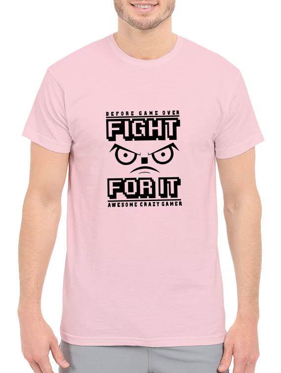 pink cotton chest print tshirt - 14547883 - Zoom Image - 1