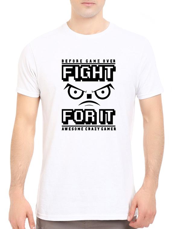 white cotton chest print tshirt - 14547886 - Zoom Image - 1