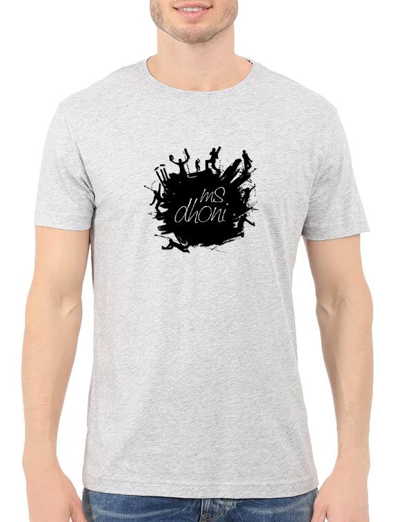 grey cotton chest print tshirt - 14547894 - Zoom Image - 1
