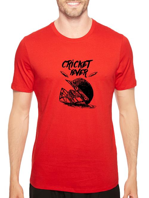 red cotton chest print tshirt - 14547900 - Standard Image - 1