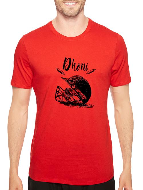 red cotton chest print tshirt - 14548087 - Standard Image - 1