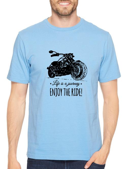 blue cotton chest print tshirt - 14548098 - Standard Image - 1