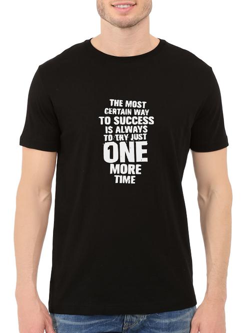 black cotton chest print tshirt - 14548102 - Standard Image - 1