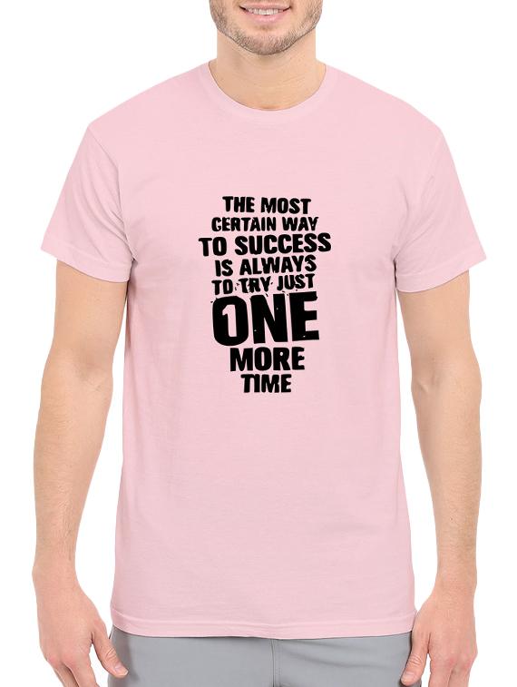 pink cotton front print t-shirt - 14548106 - Zoom Image - 1