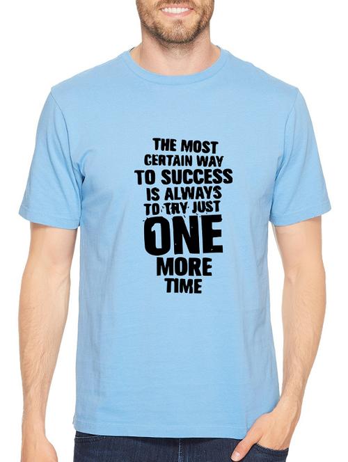blue cotton front print t-shirt - 14548108 - Standard Image - 1