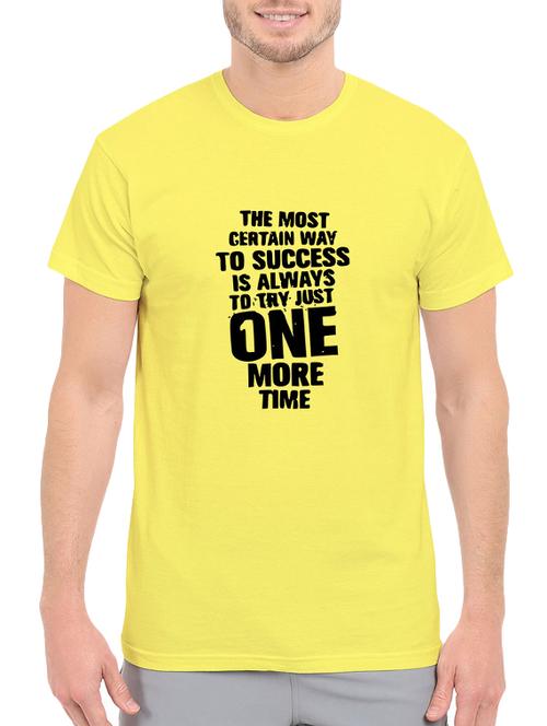 yellow cotton chest print tshirt - 14548110 - Standard Image - 1