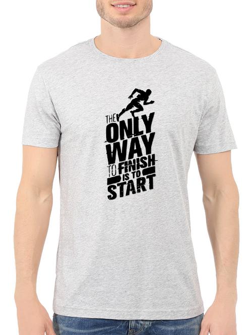 grey cotton chest print tshirt - 14548117 - Standard Image - 1