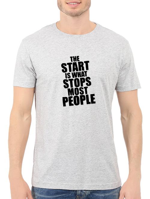 grey cotton chest print tshirt - 14548118 - Standard Image - 1