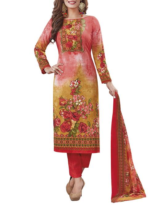 multi cotton salwar suit unstitched - 14548289 - Very Small Image - 1