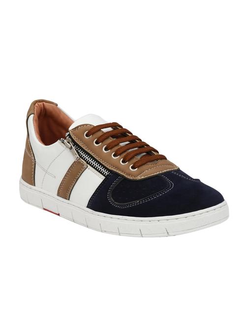 white leatherette lace up sneaker - 14548416 - Standard Image - 1
