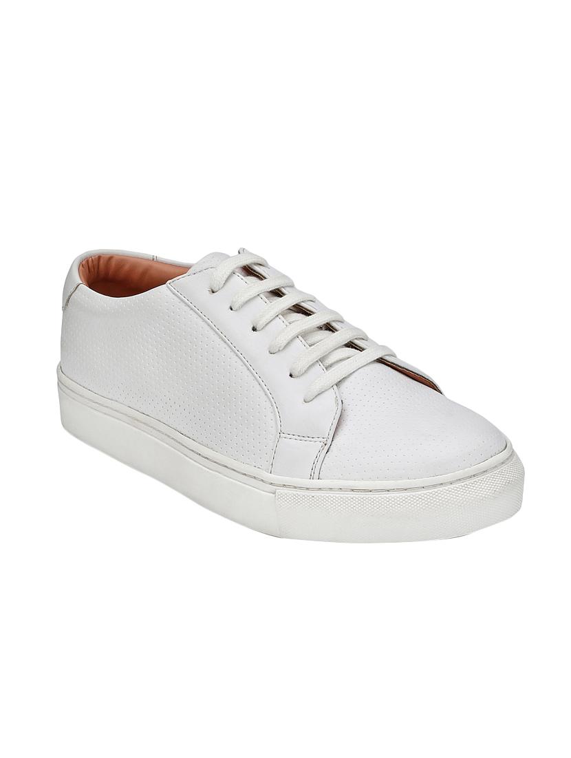 white leatherette lace up sneaker - 14548417 - Zoom Image - 1