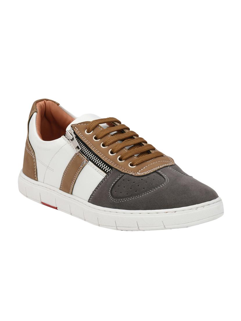 white leatherette lace up sneaker - 14548425 - Zoom Image - 1