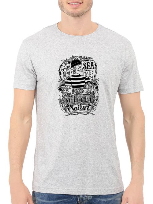 grey cotton chest print tshirt - 14549325 - Standard Image - 1