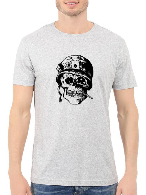 grey cotton chest print tshirt - 14549327 - Standard Image - 1