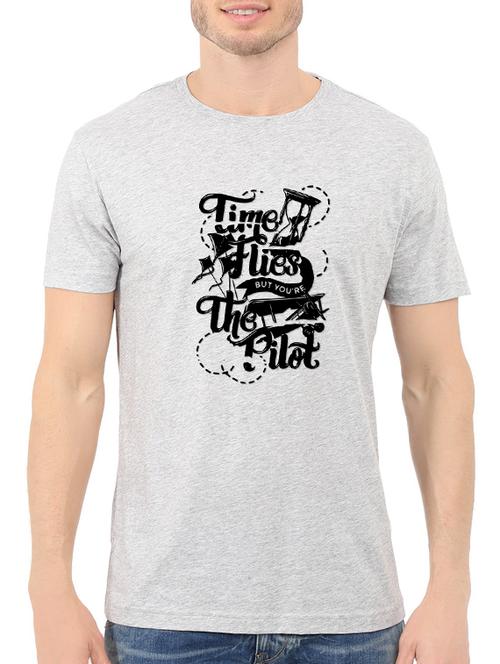 grey cotton chest print tshirt - 14549328 - Very Small Image - 1