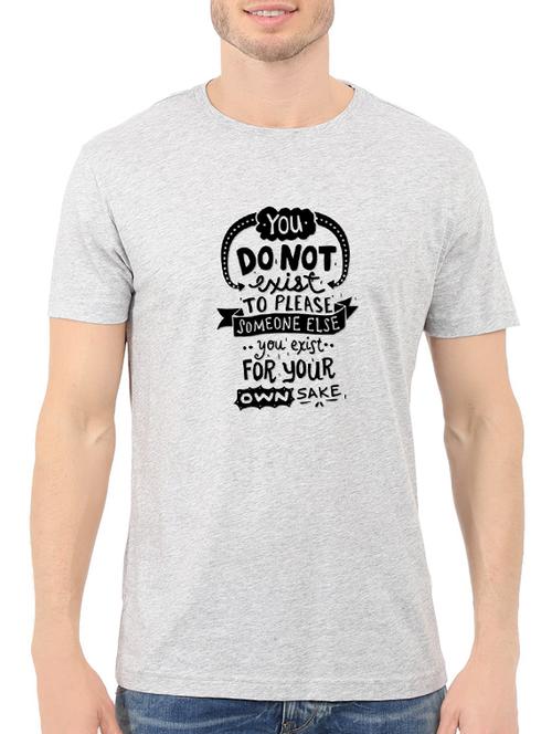 grey cotton chest print tshirt - 14549330 - Very Small Image - 1