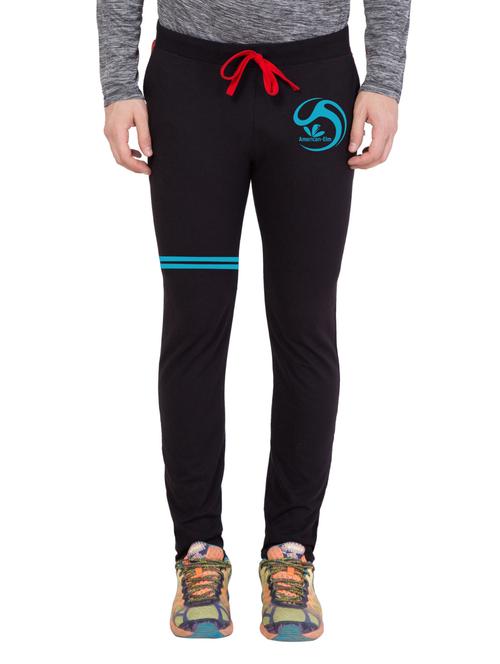 black cotton full length track pant - 14549593 - Standard Image - 1