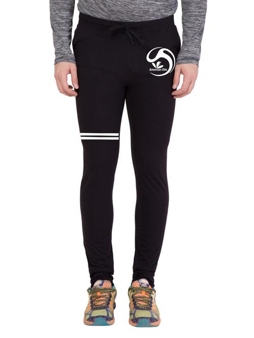 black cotton full length track pant - 14549598 - Standard Image - 1