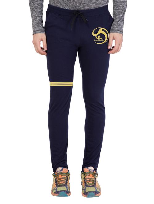 navy blue cotton full length track pant - 14549602 - Standard Image - 1