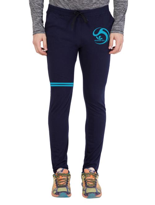 navy blue cotton full length track pant - 14549606 - Standard Image - 1