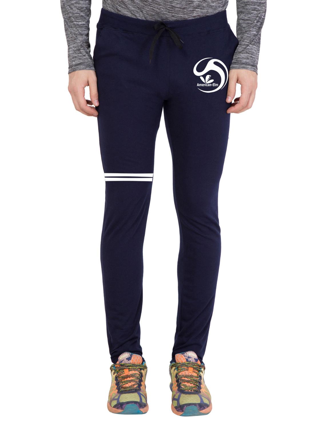 navy blue cotton full length track pant - 14549607 - Zoom Image - 1