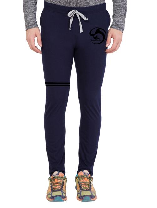 navy blue cotton full length track pant - 14549623 - Standard Image - 1