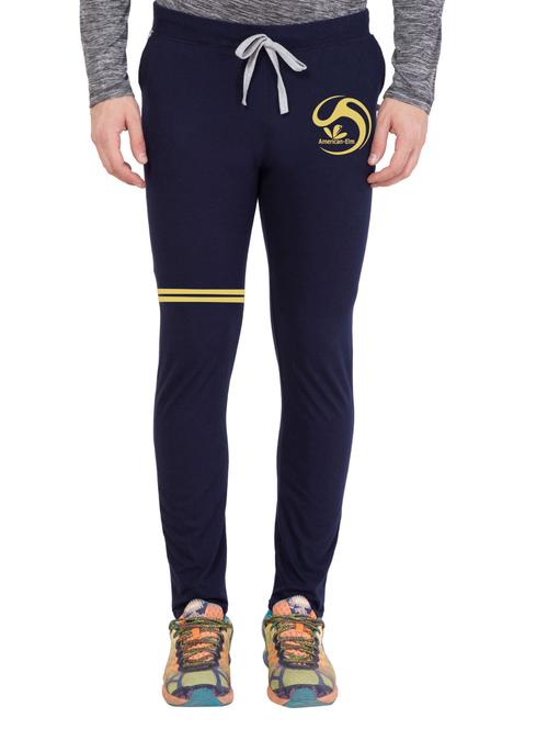 navy blue cotton full length track pant - 14549625 - Standard Image - 1