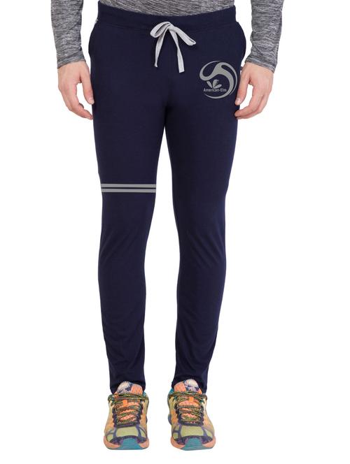 navy blue cotton full length track pant - 14549626 - Standard Image - 1