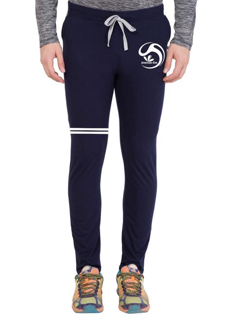 navy blue cotton full length track pant - 14549628 - Standard Image - 1