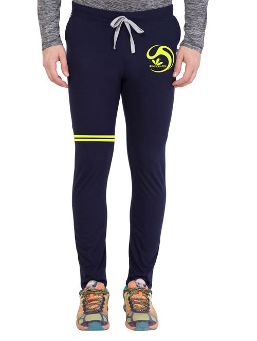navy blue cotton full length track pant - 14549629 - Standard Image - 1