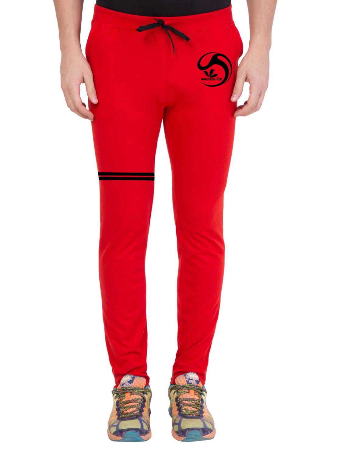 red cotton full length track pant - 14549630 - Zoom Image - 1