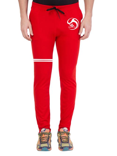 red cotton full length track pant - 14549635 - Standard Image - 1
