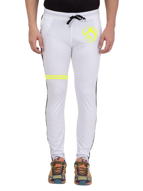 white cotton full length track pant - 14549643 - Standard Image - 1