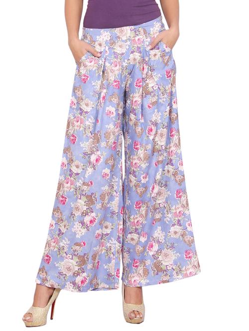 light blue printed palazzo - 14549920 - Very Small Image - 1