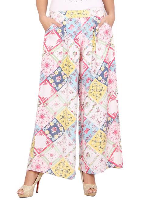 multi colored rayon palazzo - 14549929 - Very Small Image - 1