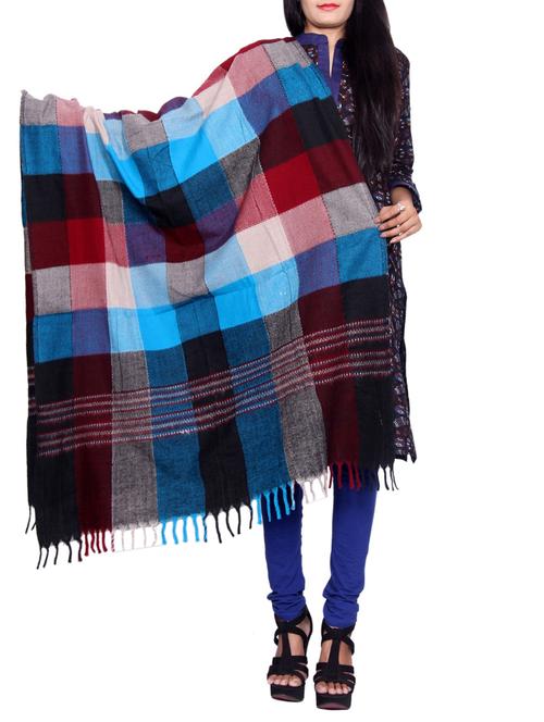 multi colored woolen shawl - 14549965 - Very Small Image - 1