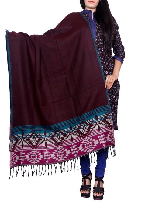 purple woolen shawl - 14549969 - Very Small Image - 1