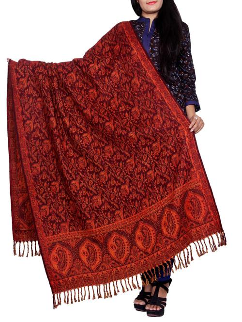 red woolen shawl - 14549970 - Very Small Image - 1