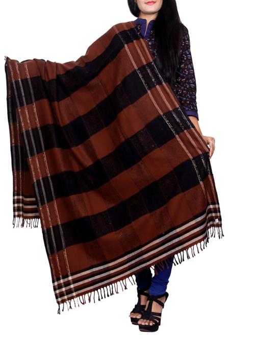 brown woolen shawl - 14550000 - Very Small Image - 1